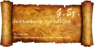 Guttenberg Szilárd névjegykártya